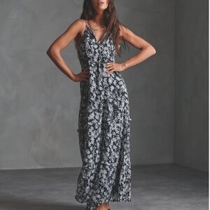 NEW WITH TAGS Superdry Navy Blue Floral Margaux Maxi Dress Size US 8/EU 40